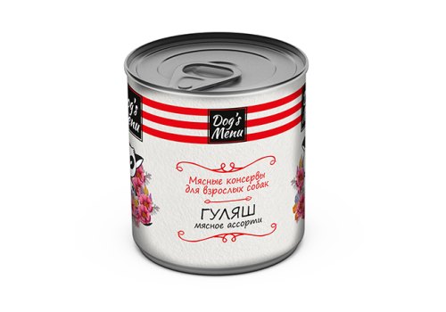Dogs Menu / Консервы Догс Меню для взрослых собак Гуляш Мясное ассорти (цена за упаковку) Dogs Menu / Консервы Догс Меню для взрослых собак Гуляш Мясное ассорти (цена за упаковку)