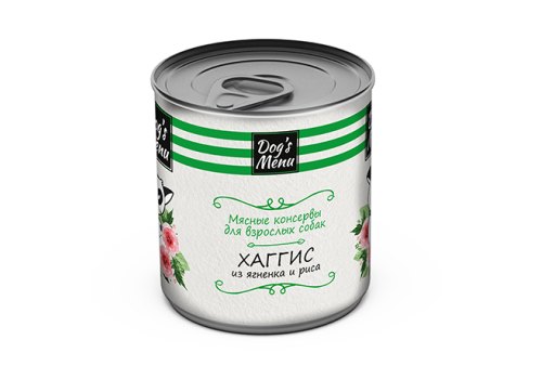 Dogs Menu / Консервы Догс Меню для взрослых собак Хаггис из ягненка и риса (цена за упаковку) Dogs Menu / Консервы Догс Меню для взрослых собак Хаггис из ягненка и риса (цена за упаковку)