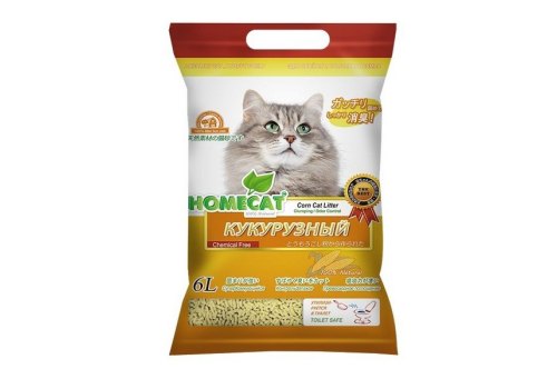 Homecat Ecoline / Комкующийся наполнитель Хоумкэт для кошачьего туалета Кукурузный Homecat Ecoline / Комкующийся наполнитель Хоумкэт для кошачьего туалета Кукурузный