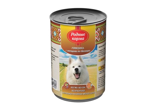 Родные Корма / Консервы для собак Говядина с овощами по-Казацки (цена за упаковку) Родные Корма / Консервы для собак Говядина с овощами по-Казацки (цена за упаковку)