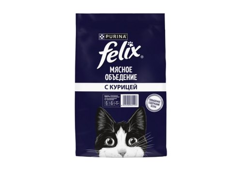 FELIX МЯСНОЕ ОБЪЕДЕНИЕ / Сухой корм Пурина Феликс Мясное объедение для взрослых кошек с курицей FELIX МЯСНОЕ ОБЪЕДЕНИЕ / Сухой корм Пурина Феликс Мясное объедение для взрослых кошек с курицей