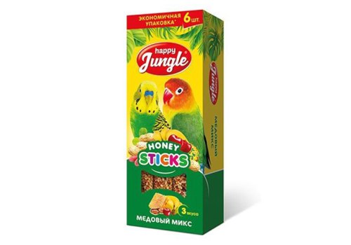 Happy Jungle Honey Sticks / Лакомство Хеппи Джангл для птиц Палочки Медовый микс Happy Jungle Honey Sticks / Лакомство Хеппи Джангл для птиц Палочки Медовый микс