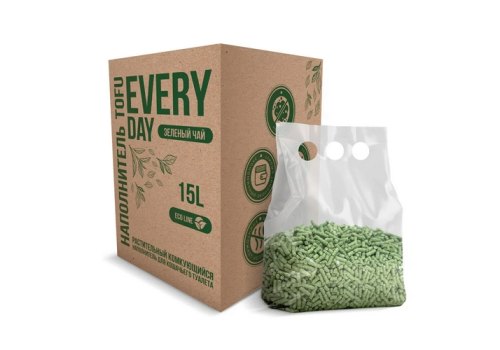 Everyday Tofu Box / Комкующийся наполнитель для кошачьего туалета с ароматом Зеленого чая Everyday Tofu Box / Комкующийся наполнитель для кошачьего туалета с ароматом Зеленого чая