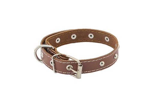 Homepet / Ошейник Хоумпет для собак Кожаный с украшениями простроченный Коричневый Homepet / Ошейник Хоумпет для собак Кожаный с украшениями простроченный Коричневый