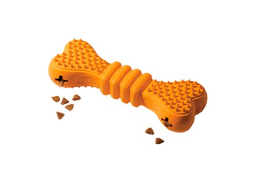 Homepet Silver Series / Игрушка Хоумпет для собак Косточка для Чистки зубов с отверстиями для лакомств Каучук Оранжевая Homepet Silver Series / Игрушка Хоумпет для собак Косточка для Чистки зубов с отверстиями для лакомств Каучук Оранжевая
