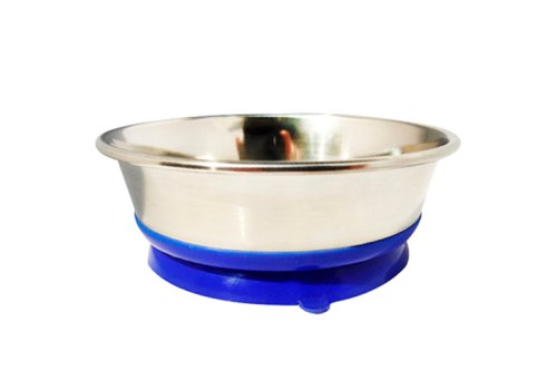 Homepet Premium / Миска Хоумпет для домашних животных Металлическая на Синей силиконовой подставке с присоской Homepet Premium / Миска Хоумпет для домашних животных Металлическая на Синей силиконовой подставке с присоской