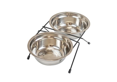 Homepet / Миска Хоумпет для домашних животных Металлическая двойная на подставке Homepet / Миска Хоумпет для домашних животных Металлическая двойная на подставке