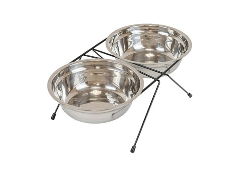 Homepet / Миска Хоумпет для домашних животных Металлическая двойная на подставке Homepet / Миска Хоумпет для домашних животных Металлическая двойная на подставке