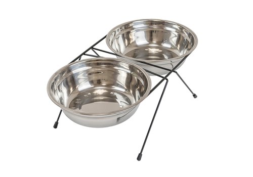 Homepet / Миска Хоумпет для домашних животных Металлическая двойная на подставке Homepet / Миска Хоумпет для домашних животных Металлическая двойная на подставке