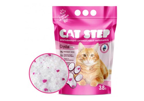Cat Step Arctic Pink / Силикагелевый наполнитель Кэт Степ для кошачьего туалета с Розовыми гранулами Cat Step Arctic Pink / Силикагелевый наполнитель Кэт Степ для кошачьего туалета с Розовыми гранулами