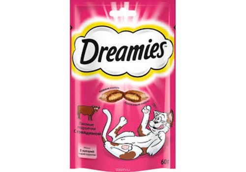 Dreamies / Лакомство Дримис для кошек Подушечки с Говядиной Dreamies / Лакомство Дримис для кошек Подушечки с Говядиной