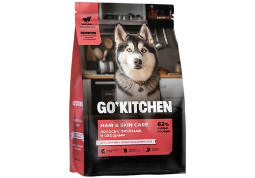 GO KITCHEN Hair+Skin Care Salmon / Сухой корм Гоу Китчен для Щенков и собак всех возрастов свежий Лосось и Овсянка GO KITCHEN Hair+Skin Care Salmon / Сухой корм Гоу Китчен для Щенков и собак всех возрастов свежий Лосось и Овсянка