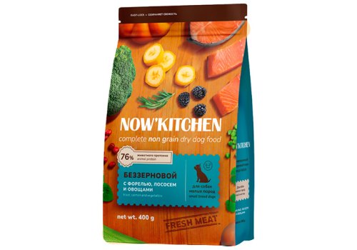 NOW KITCHEN Small Adult Fresh Grain-free Trout&Salmon / Сухой Беззерновой корм Нау Китчен для взрослых собак Мелких пород Форель Лосось NOW KITCHEN Small Adult Fresh Grain-free Trout&Salmon / Сухой Беззерновой корм Нау Китчен для взрослых собак Мелких пород Форель Лосось
