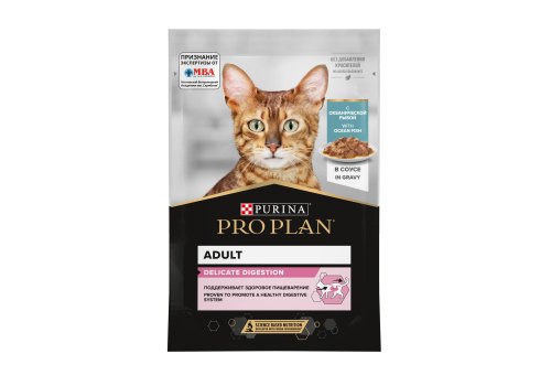 PRO PLAN DELICATE / Влажный корм Паучи ПРО ПЛАН для взрослых кошек при чувствительном пищеварении с рыбой в соусе (цена за упаковку) PRO PLAN DELICATE / Влажный корм Паучи ПРО ПЛАН для взрослых кошек при чувствительном пищеварении с рыбой в соусе (цена за упаковку)