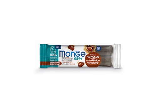 Monge Gift Sensitive digestion Meat Bars / Лакомство Монж для собак с Чувствительным пищеварением Мясные батончики с Ягненком и каштаном Monge Gift Sensitive digestion Meat Bars / Лакомство Монж для собак с Чувствительным пищеварением Мясные батончики с Ягненком и каштаном