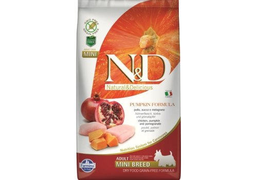 Farmina N&D Pumpkin Line Adult Mini Chicken & Pomegranate Grain free / Сухой Беззерновой корм Фармина для взрослых собак Мелких пород Курица с Гранатом и Тыквой Farmina N&D Pumpkin Line Adult Mini Chicken & Pomegranate Grain free / Сухой Беззерновой корм Фармина для взрослых собак Мелких пород Курица с Гранатом и Тыквой