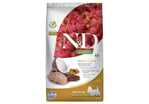 Farmina N&D Quinoa Line Skin & Coat Adult Mini Quail Grain free / Сухой Беззерновой корм Фармина для взрослых собак Мелких пород Здоровье Кожи и Шерсти Перепел с Киноа Farmina N&D Quinoa Line Skin & Coat Adult Mini Quail Grain free / Сухой Беззерновой корм Фармина для взрослых собак Мелких пород Здоровье Кожи и Шерсти Перепел с Киноа
