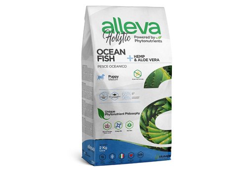 Alleva Holistic Puppy Medium Ocean Fish & Hemp Aloe vera / Сухой корм Аллева для Щенков Средних пород Океаническая рыба Алоэ вера Конопля Alleva Holistic Puppy Medium Ocean Fish & Hemp Aloe vera / Сухой корм Аллева для Щенков Средних пород Океаническая рыба Алоэ вера Конопля
