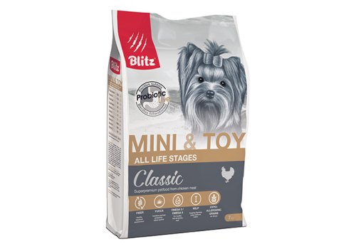 Blitz Classic All Life Stages Mini & Toy Chicken / Сухой корм Блиц для собак Миниатюрных и Мелких пород Курица Blitz Classic All Life Stages Mini & Toy Chicken / Сухой корм Блиц для собак Миниатюрных и Мелких пород Курица