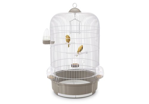 IMAC Luna / Клетка Аймак для птиц Круглая Белая, Темно-серая IMAC Luna / Клетка Аймак для птиц Круглая Белая, Темно-серая