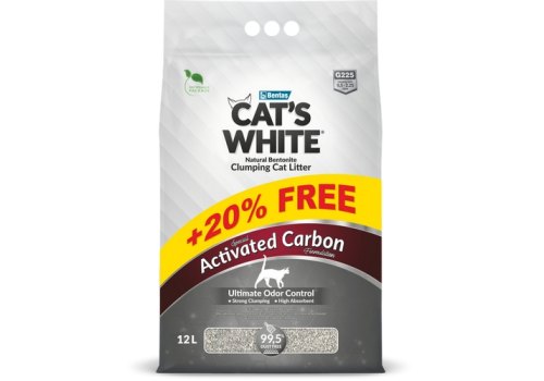 Cat's White Activated Carbon Unscented / Комкующийся наполнитель Кэтс Уайт для кошачьего туалета с Активированным углем без аромата Cat's White Activated Carbon Unscented / Комкующийся наполнитель Кэтс Уайт для кошачьего туалета с Активированным углем без аромата