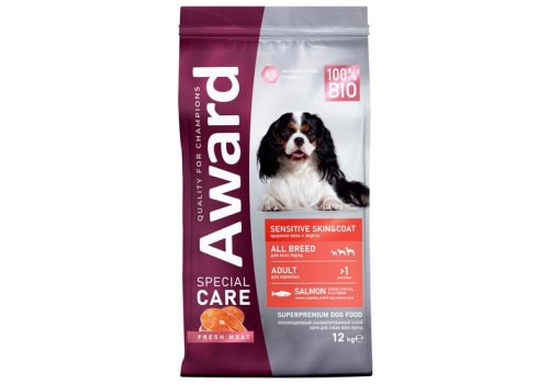Award Special Care Sensitive Skin&Coat / Сухой корм Авард для взрослых собак всех пород для Здоровой кожи и шерсти с Лососем Award Special Care Sensitive Skin&Coat / Сухой корм Авард для взрослых собак всех пород для Здоровой кожи и шерсти с Лососем