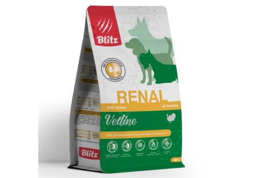 Blitz Vetline Renal / Диетический полнорационный сухой корм Блиц для взрослых собак при хронической почечной недостаточности Blitz Vetline Renal / Диетический полнорационный сухой корм Блиц для взрослых собак при хронической почечной недостаточности