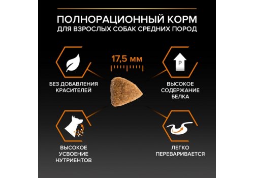 PRO PLAN OPTI BALANCE / Сухой корм ПРО ПЛАН для взрослых собак средних пород с курицей