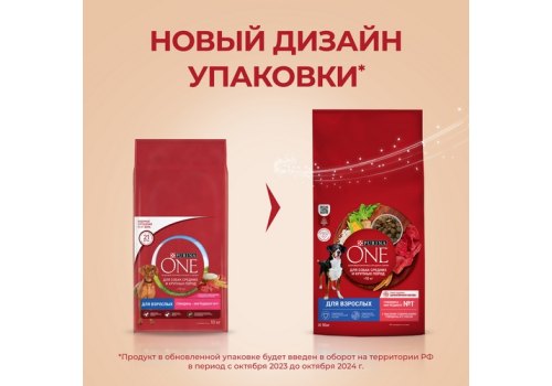 PURINA ONE ADULT / Сухой корм Пурина УАН для взрослых собак средних и крупных пород с говядиной