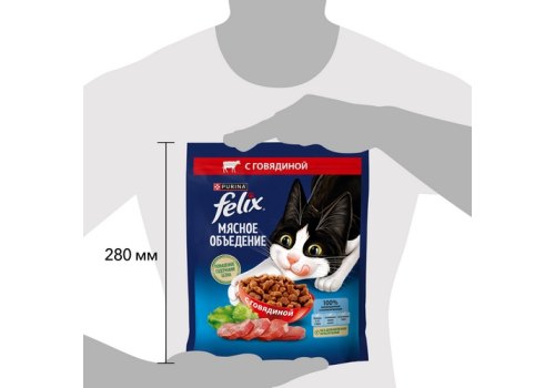FELIX МЯСНОЕ ОБЪЕДЕНИЕ / Сухой корм Пурина Феликс Мясное объедение для взрослых кошек с говядиной