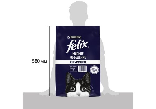 FELIX МЯСНОЕ ОБЪЕДЕНИЕ / Сухой корм Пурина Феликс Мясное объедение для взрослых кошек с курицей